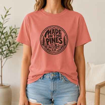 Made in the Pines T-shirt | Badge, Pine Forest Design