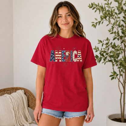 Patriotic America Flag T-shirt — 4th of July Tee