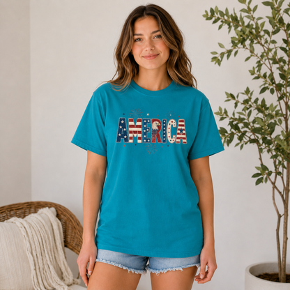 Patriotic America Flag T-shirt — 4th of July Tee