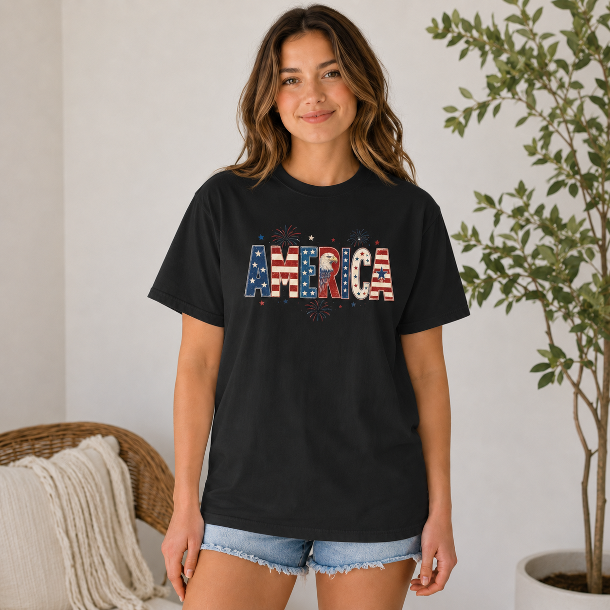 Patriotic America Flag T-shirt — 4th of July Tee