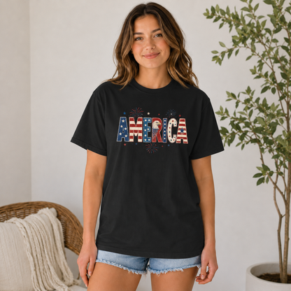 Patriotic America Flag T-shirt — 4th of July Tee