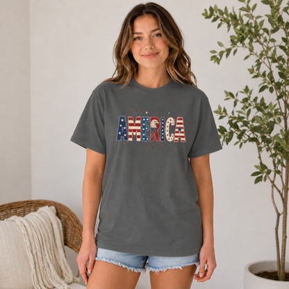 Patriotic America Flag T-shirt — 4th of July Tee