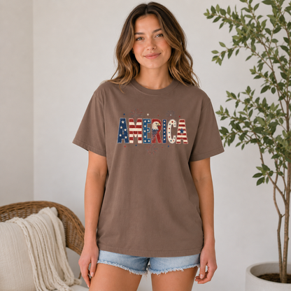 Patriotic America Flag T-shirt — 4th of July Tee