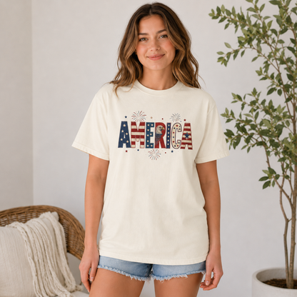Patriotic America Flag T-shirt — 4th of July Tee