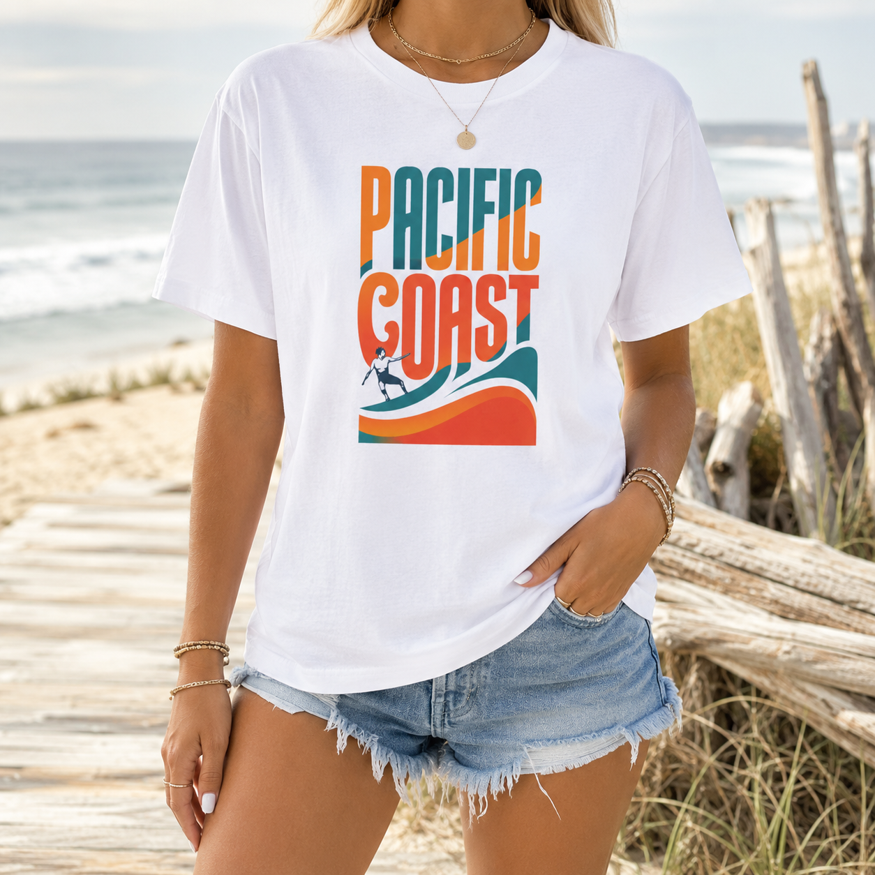 Pacific Coast Surf Wave T-Shirt