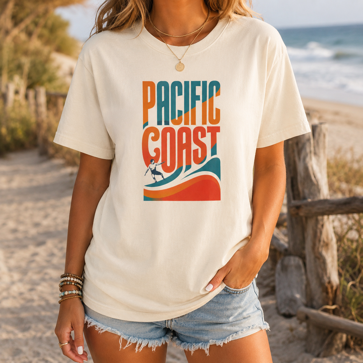 Pacific Coast Surf Wave T-Shirt