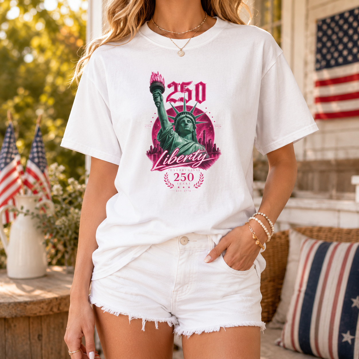 Statue of Liberty 250th Anniversary T-Shirt | Liberty Graphic Tee
