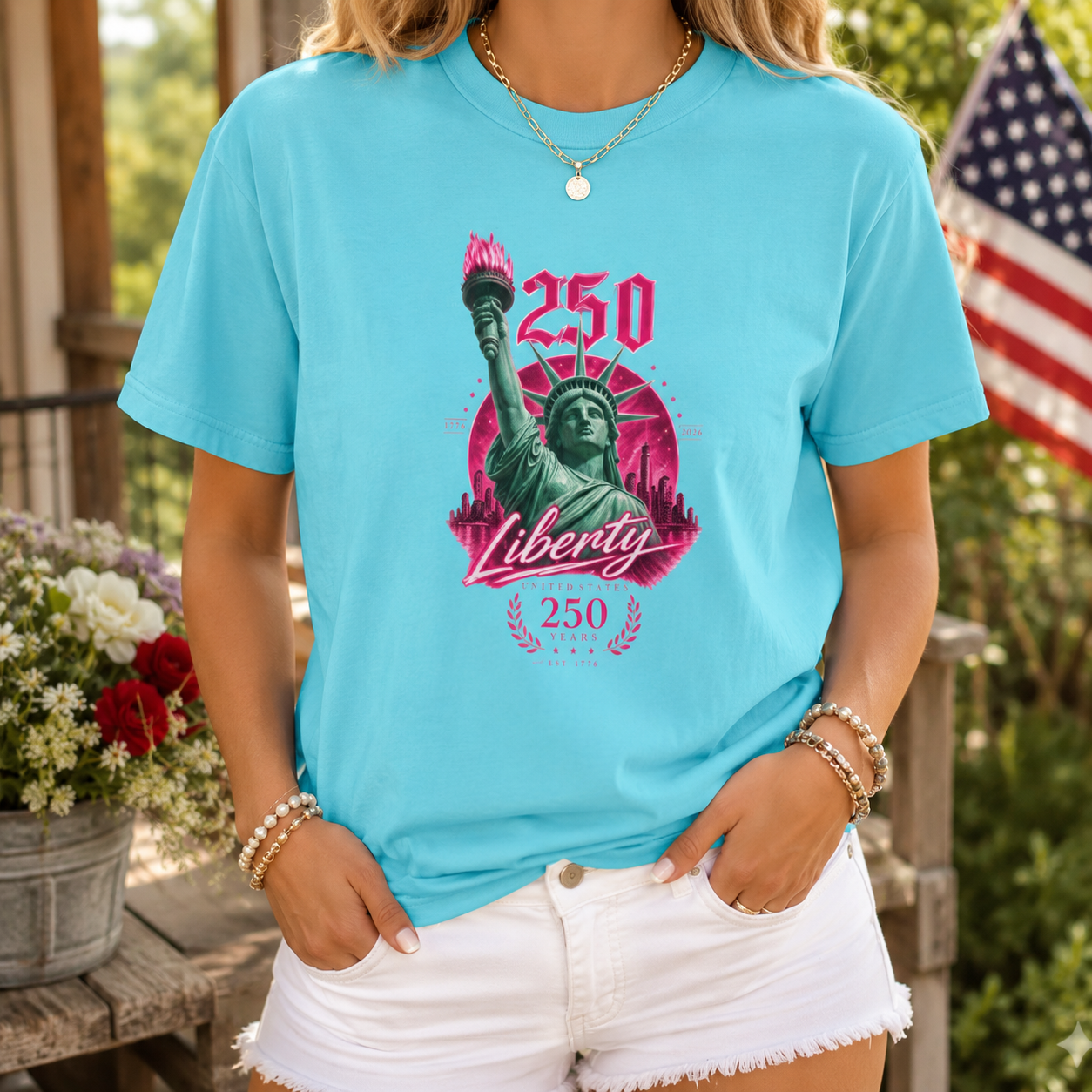 Statue of Liberty 250th Anniversary T-Shirt | Liberty Graphic Tee