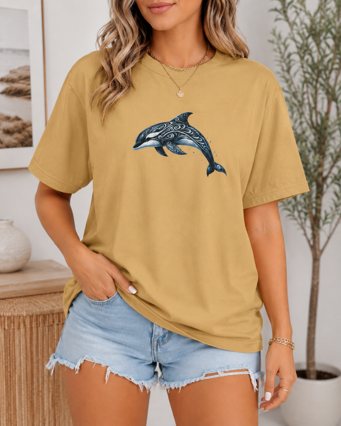 Tribal Orca Dolphin Nautical Whale Art T-shirt