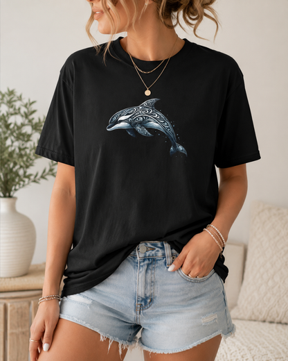 Tribal Orca Dolphin Nautical Whale Art T-shirt