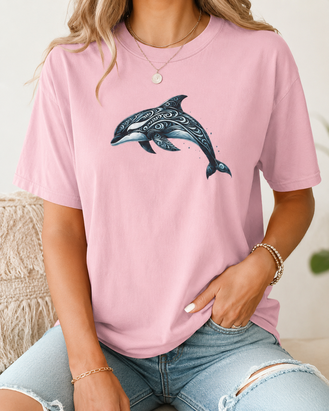 Tribal Orca Dolphin Nautical Whale Art T-shirt