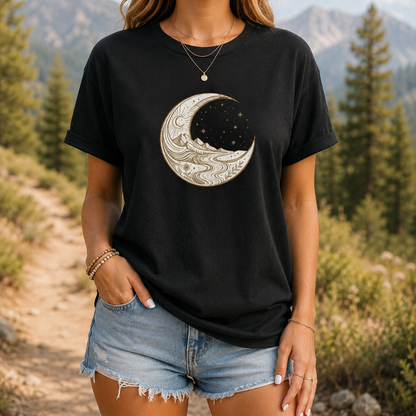 Moonwave Crescent Wave Ocean Moon T-shirt