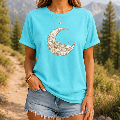 Moonwave Crescent Wave Ocean Moon T-shirt