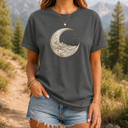 Moonwave Crescent Wave Ocean Moon T-shirt