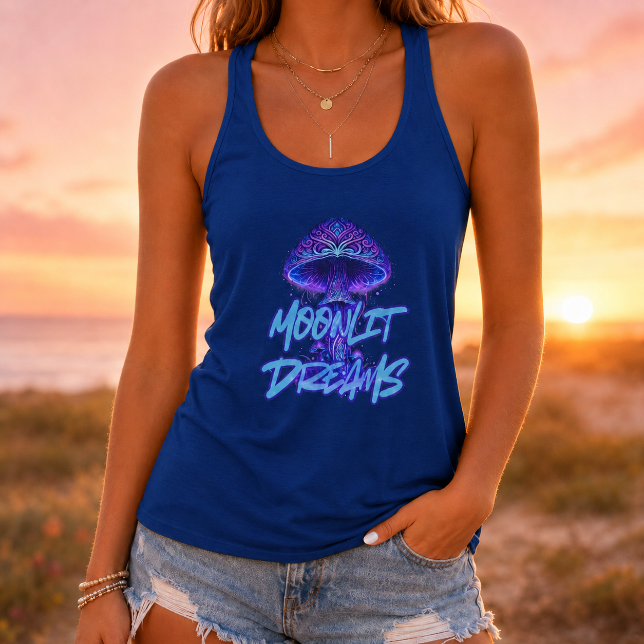 Moonlit Dreams Mushroom Tank Top