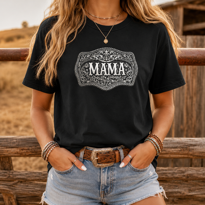 Western Belt Buckle Mama Comfort Colors T-shirt