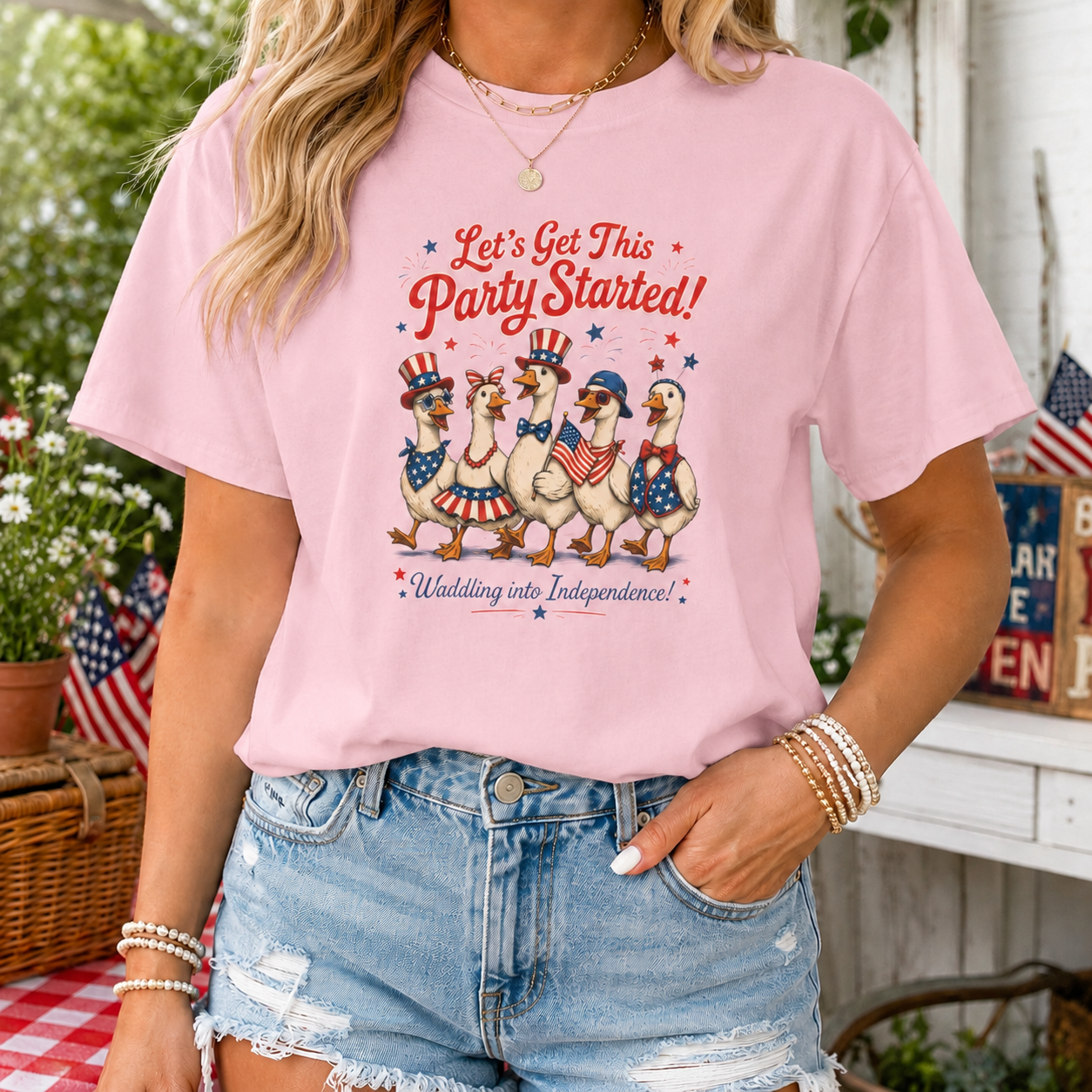 Let's Get This Party Started Ducks T-shirt | 4th of July Patriotic Tee