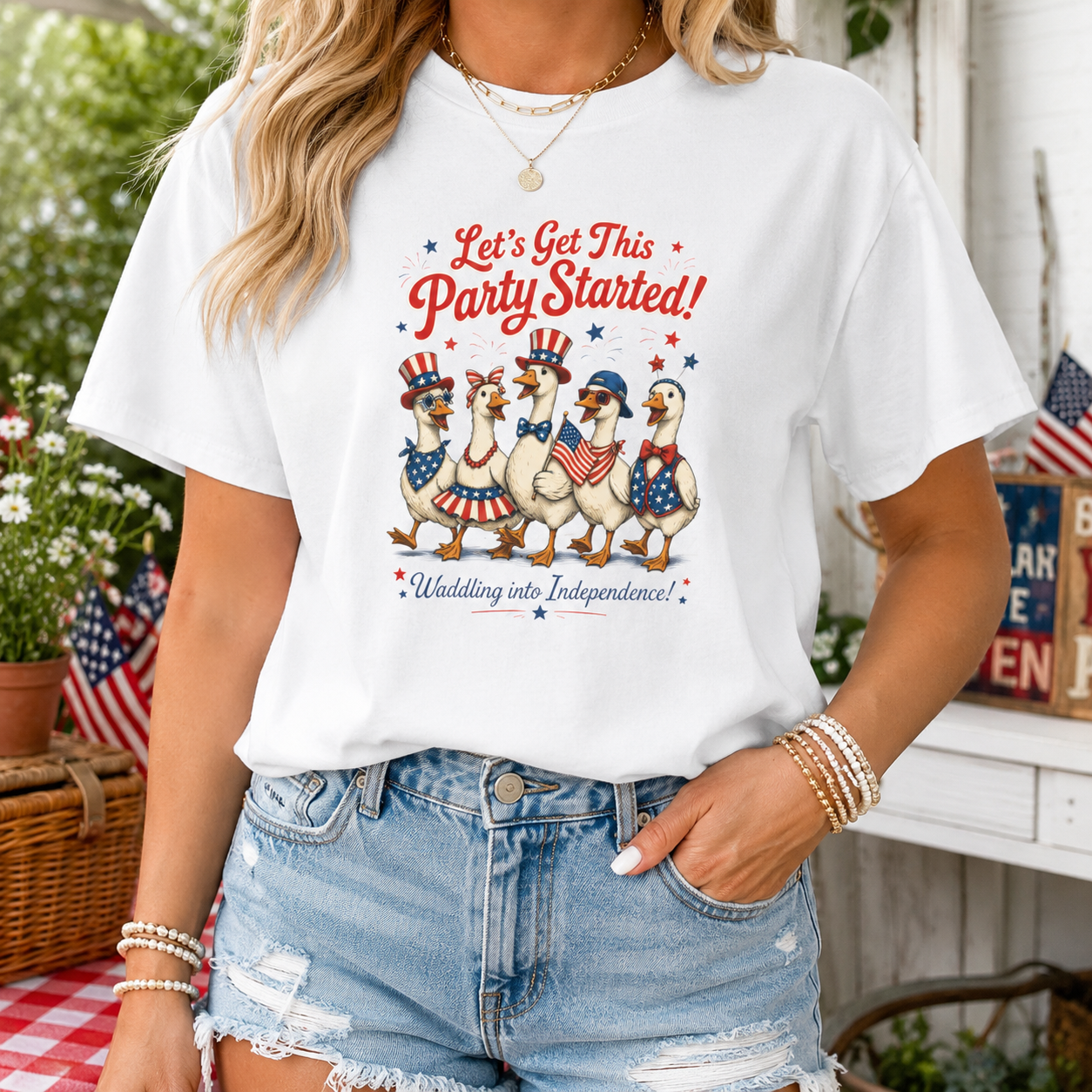 Let's Get This Party Started Ducks T-shirt | 4th of July Patriotic Tee