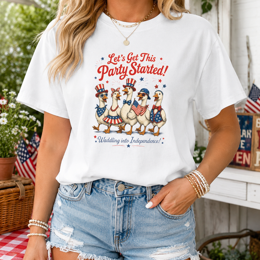 Let's Get This Party Started Ducks T-shirt | 4th of July Patriotic Tee