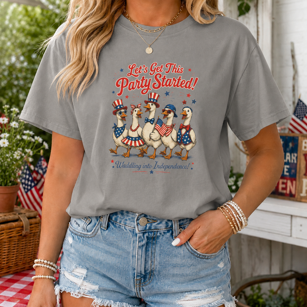 Let's Get This Party Started Ducks T-shirt | 4th of July Patriotic Tee