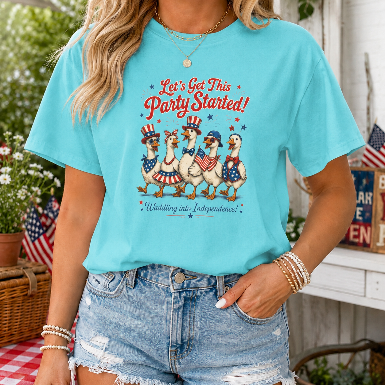 Let's Get This Party Started Ducks T-shirt | 4th of July Patriotic Tee