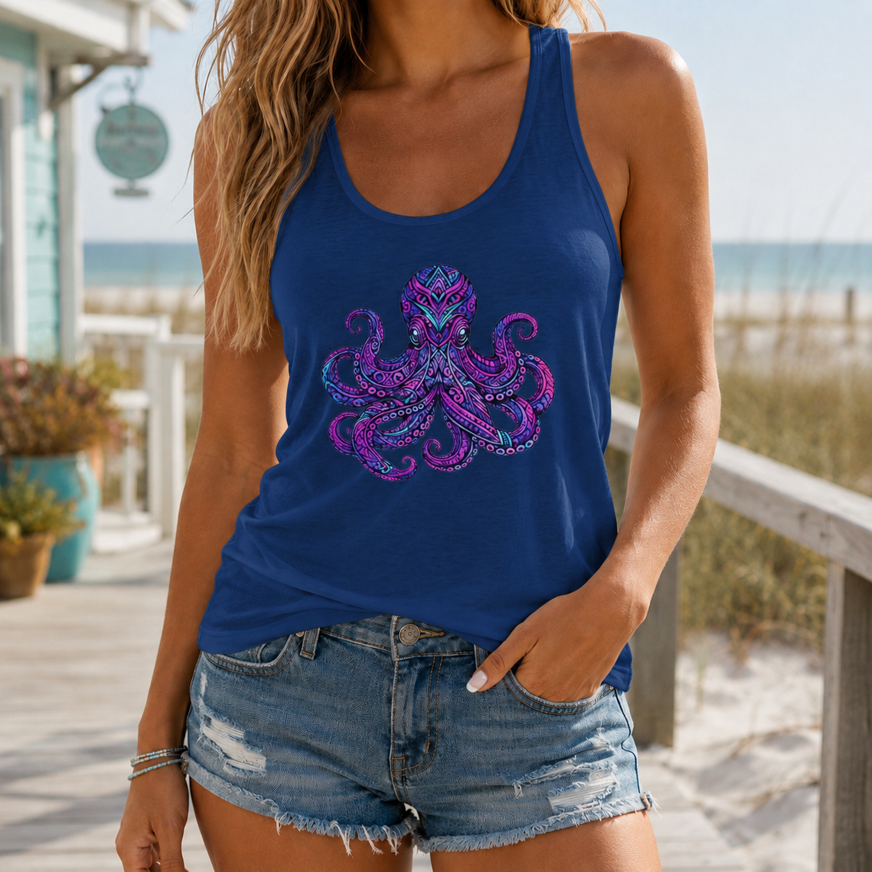 Women's Racerback Octopus Tank