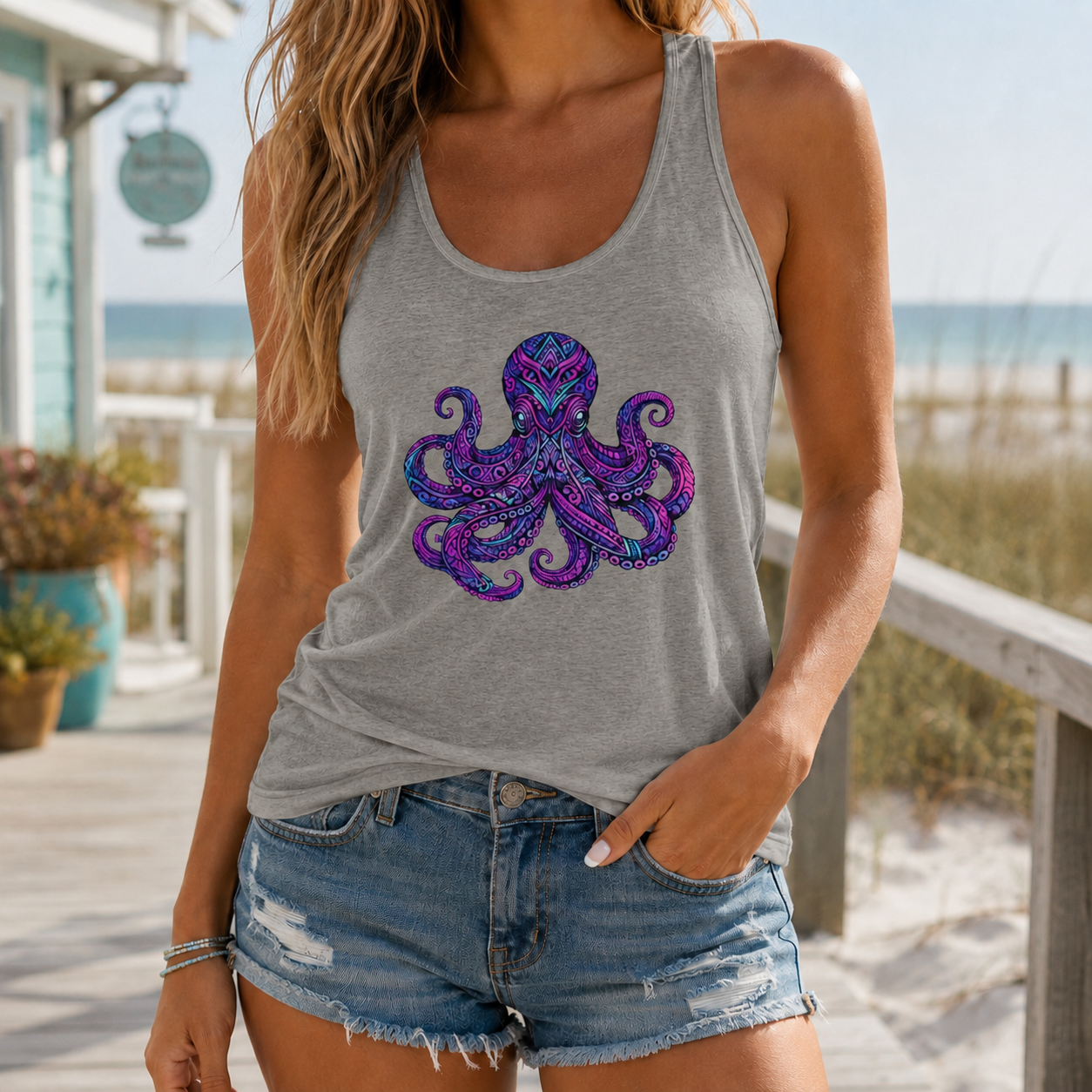 Women's Racerback Octopus Tank