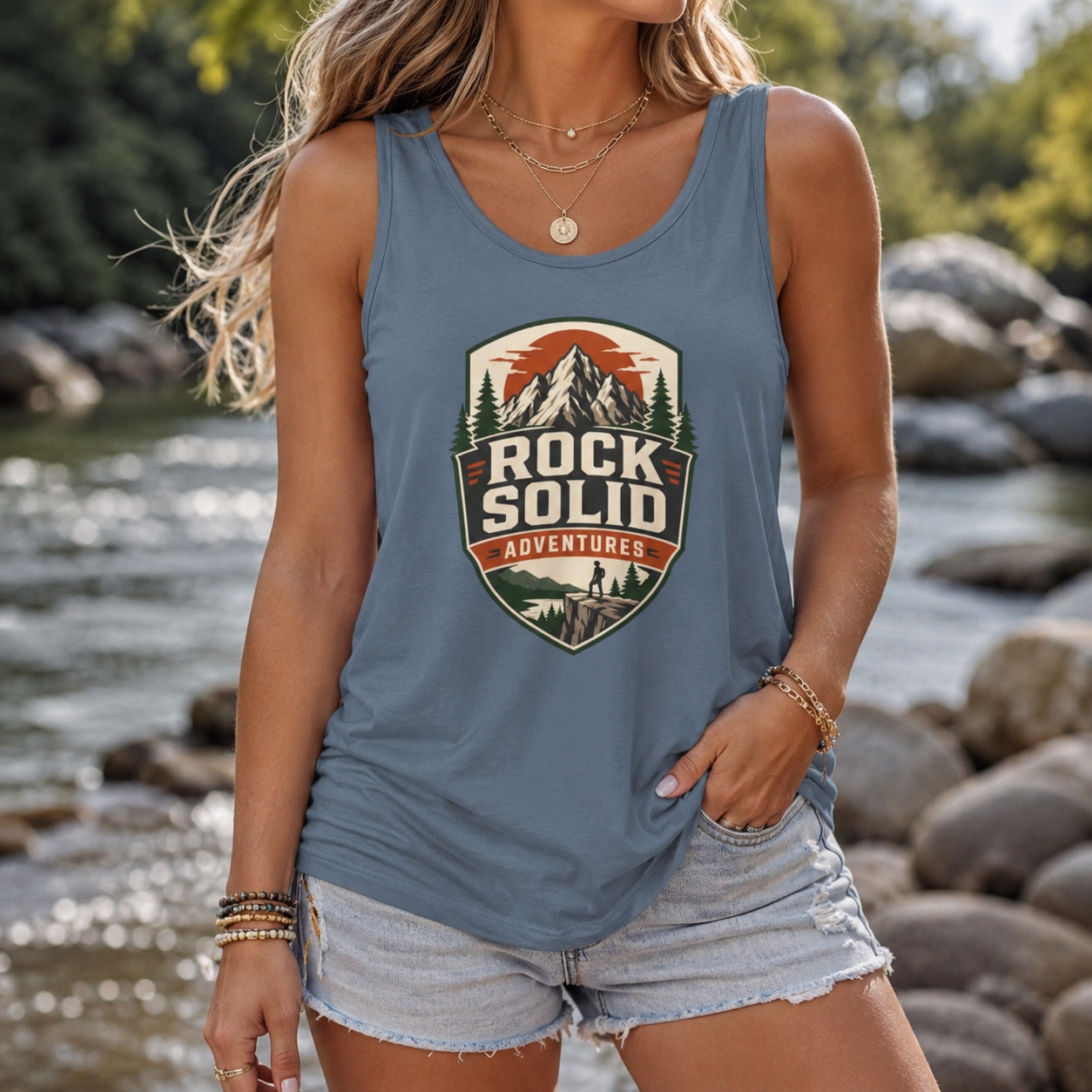 Rock Solid Adventures logo Tank Top