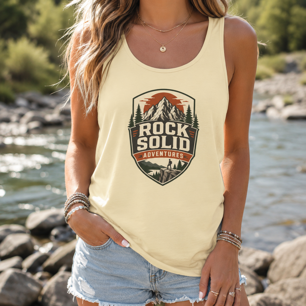 Rock Solid Adventures logo Tank Top