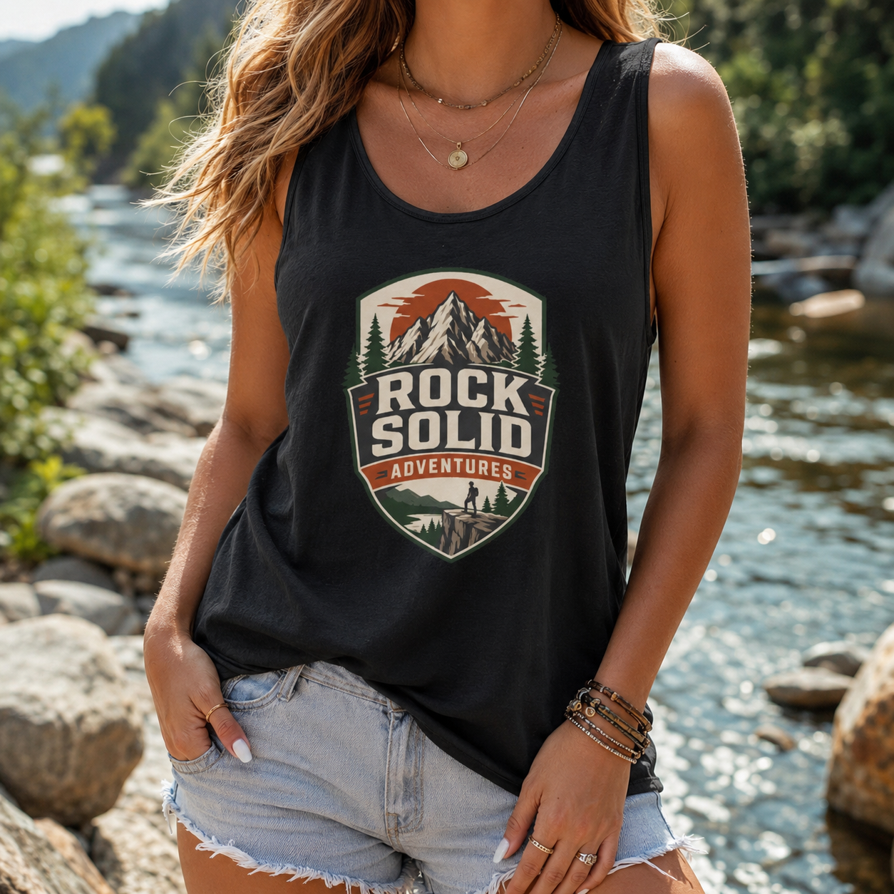 Rock Solid Adventures logo Tank Top