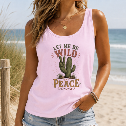 Let Me Be Wild in Peace Cactus Tank Top