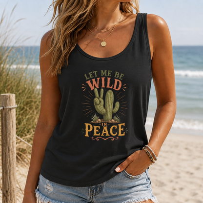 Let Me Be Wild in Peace Cactus Tank Top