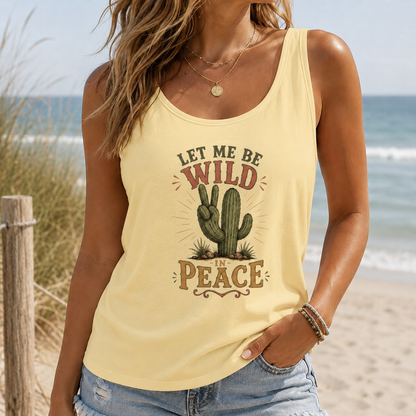 Let Me Be Wild in Peace Cactus Tank Top