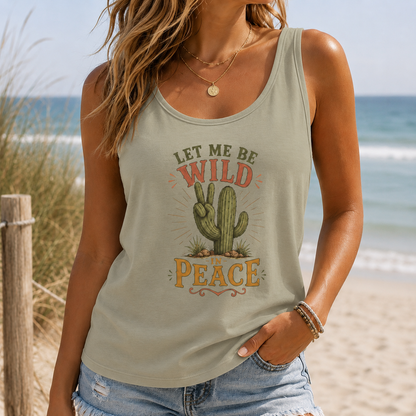 Let Me Be Wild in Peace Cactus Tank Top