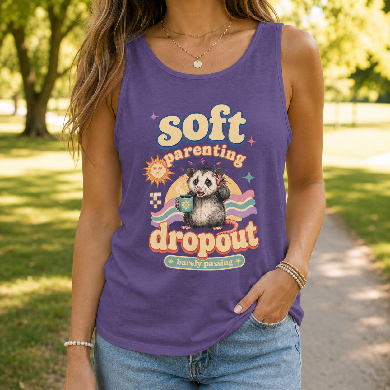 Soft Parenting Dropout Retro Possum Tank