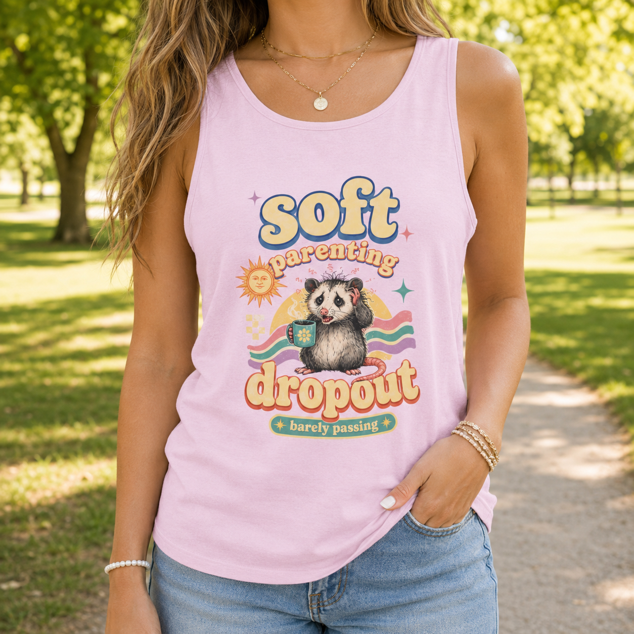 Soft Parenting Dropout Retro Possum Tank