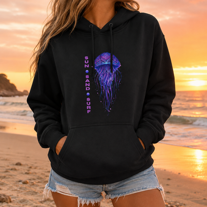 Jellyfish Sun, Sand, Surf Hoodie
