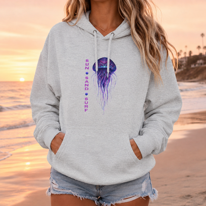 Jellyfish Sun, Sand, Surf Hoodie