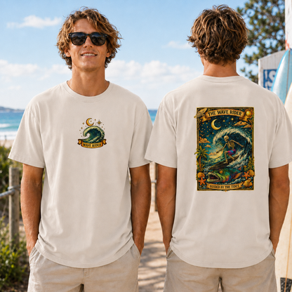 Wave Rider Surf Skeleton Tee — Retro Night Surf Graphic T-Shirt