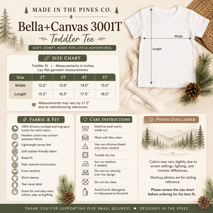 Made in the Pines Toddler Tee — Pine Tree Badge Shirt