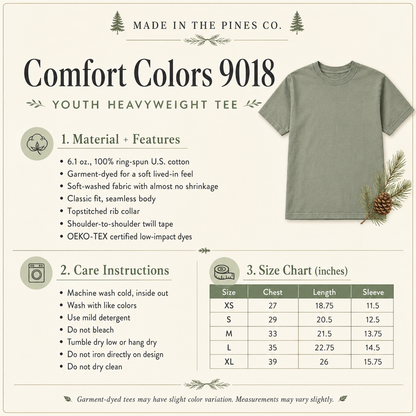 Pacific Northwest Pines Doodle Youth Tee