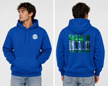 Waterfall Hike Hoodie — Nature Lover Forest Graphic