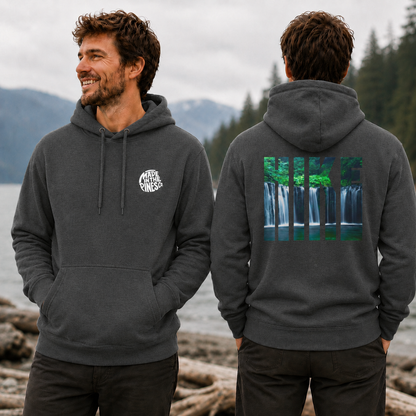 Waterfall Hike Hoodie — Nature Lover Forest Graphic