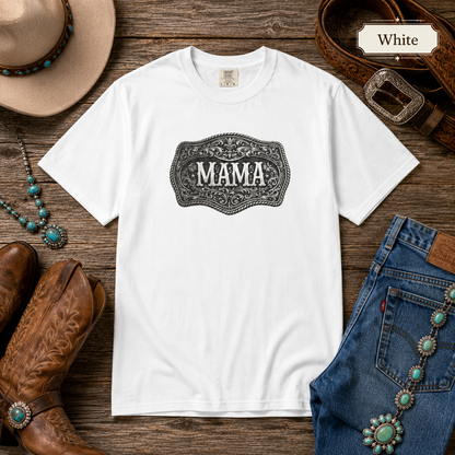 Western Belt Buckle Mama Comfort Colors T-shirt