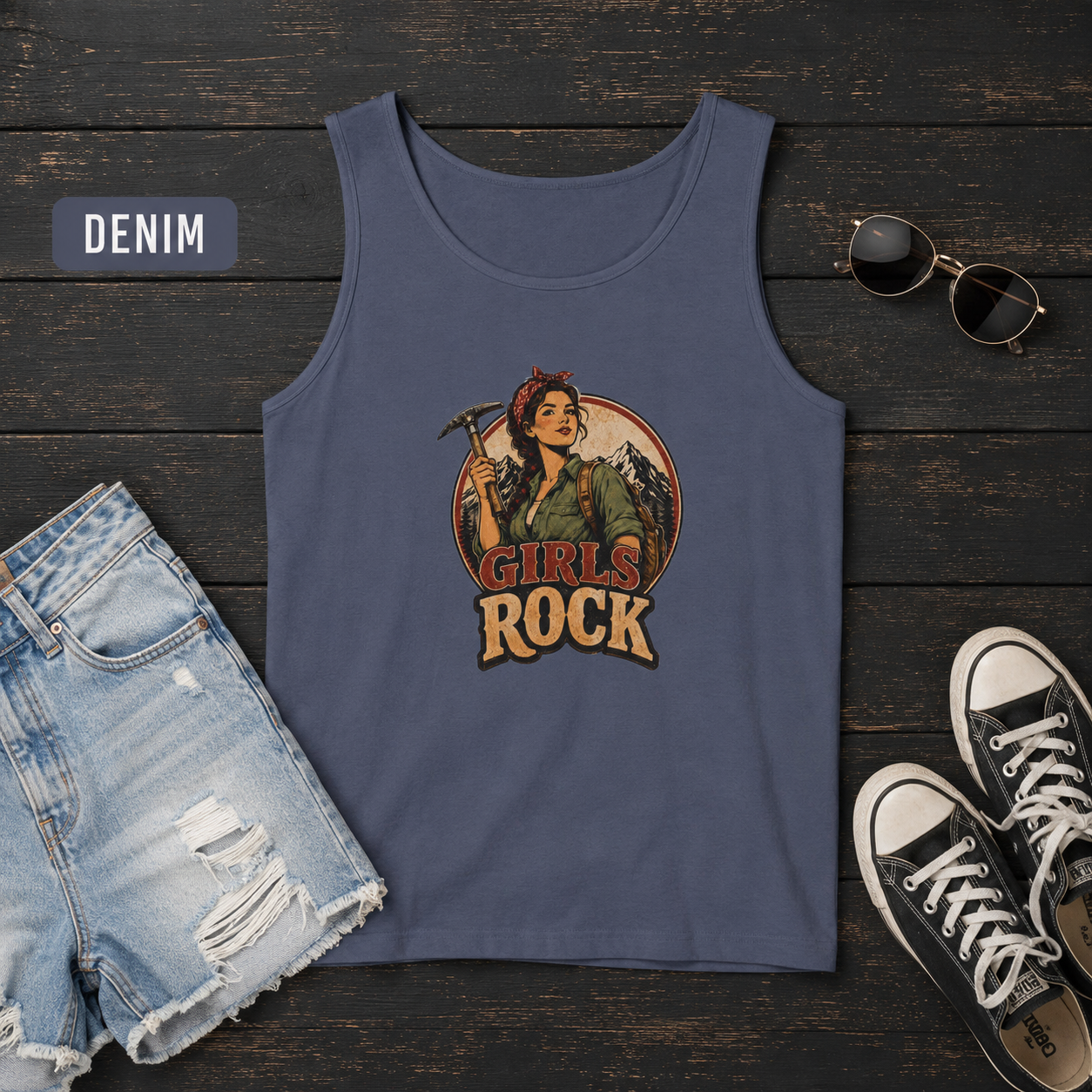 Girls Rock Rockhounding Vintage Woman tank top | Rockhound Fossil Mineral Collector