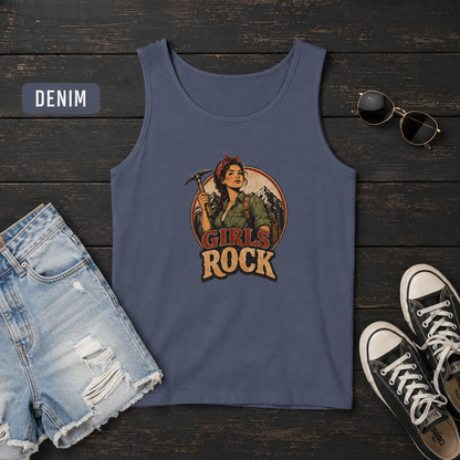 Girls Rock Rockhounding Vintage Woman tank top | Rockhound Fossil Mineral Collector