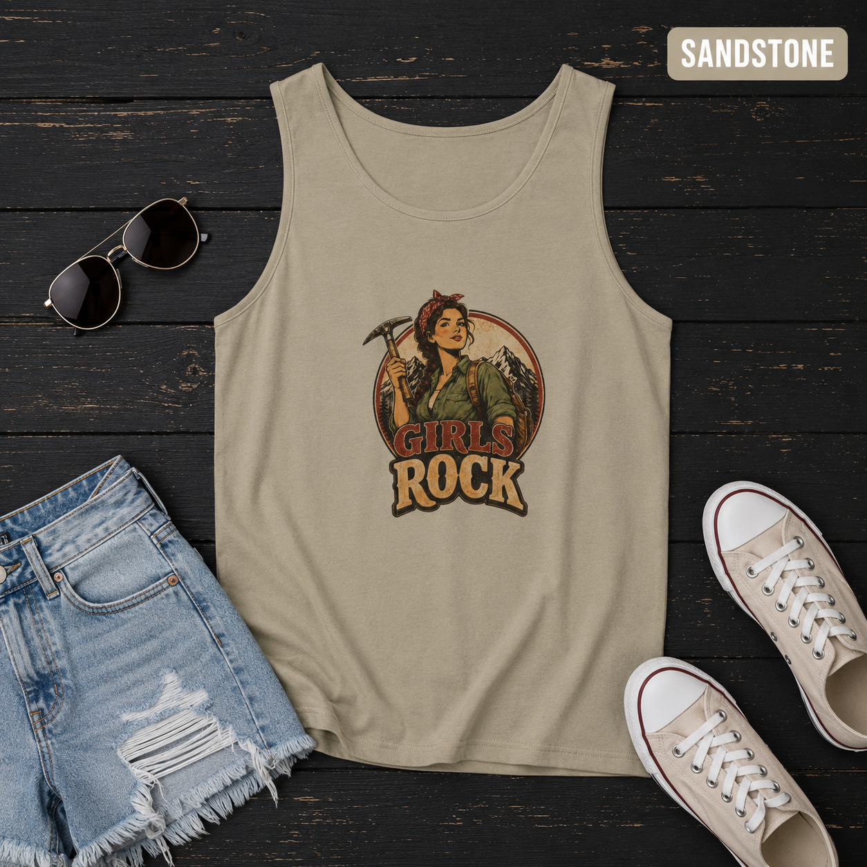 Girls Rock Rockhounding Vintage Woman tank top | Rockhound Fossil Mineral Collector