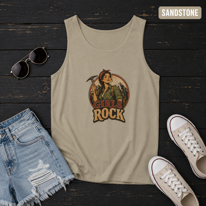Girls Rock Rockhounding Vintage Woman tank top | Rockhound Fossil Mineral Collector