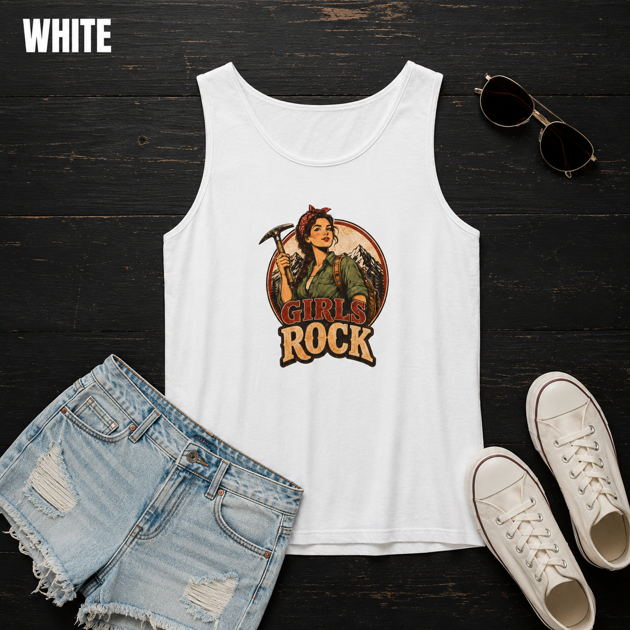 Girls Rock Rockhounding Vintage Woman tank top | Rockhound Fossil Mineral Collector