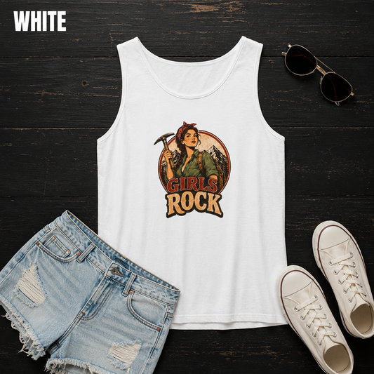 Girls Rock Rockhounding Vintage Woman tank top | Rockhound Fossil Mineral Collector